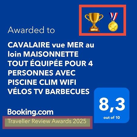 Cavalaire Sea View Cottage: Equipped for 4 with Pool, A/C, Wi-Fi & Bikes Exterior photo